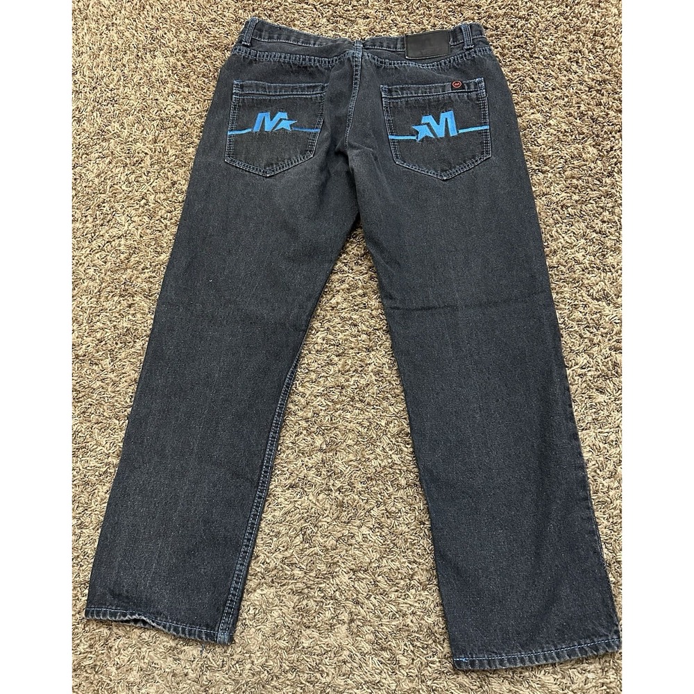 Vintage Y2K Mecca Jeans Blue Denim Baggy Streetwear 90s Hip Hop Mens 36x28